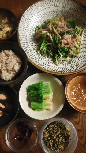根三つ葉と豚肉の炒めもの by nekotano