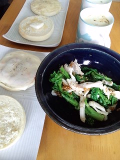 菜の花と鶏ハムの粒マスタード和え by nekotano