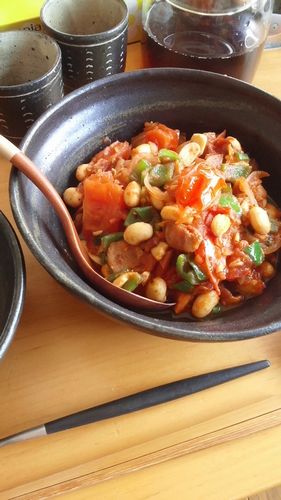 トマトと大豆の炒めもの by nekotano